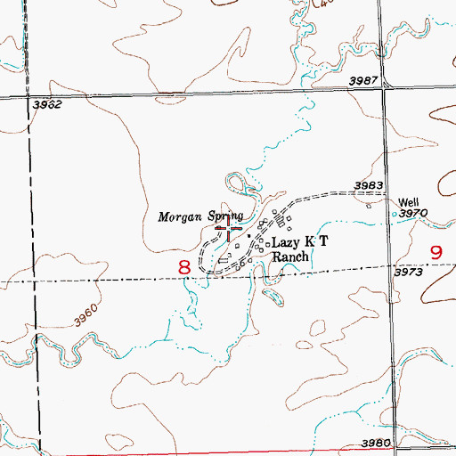 Topographic Map of Morgan Spring, MT