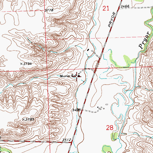 Topographic Map of Morin School, MT