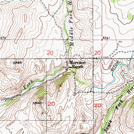 Topographic Map of Morrison Ranch, MT