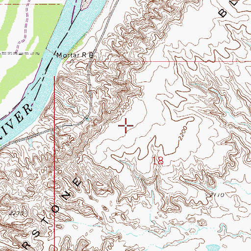 Topographic Map of Mortarstone Bluff, MT