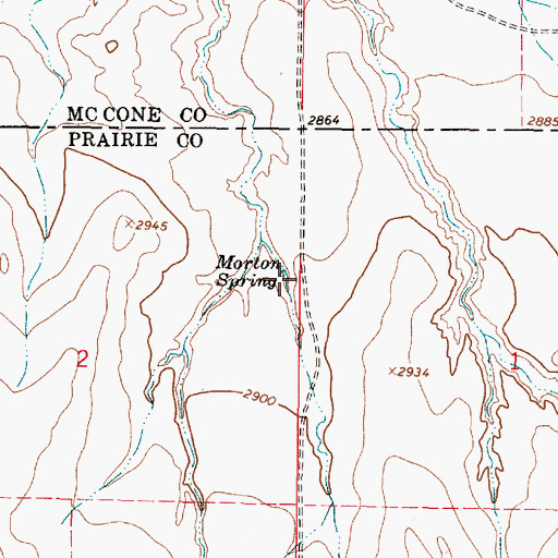 Topographic Map of Morton Spring, MT