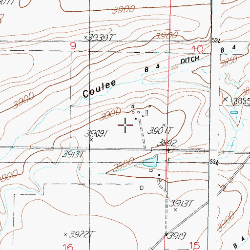 Topographic Map of Moser Ranch, MT