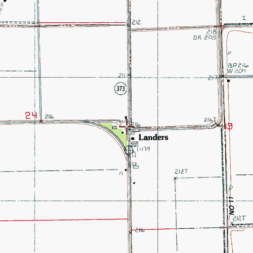 Topographic Map of Landers, AR