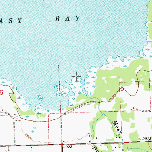 Topographic Map of Moss Creek, MT