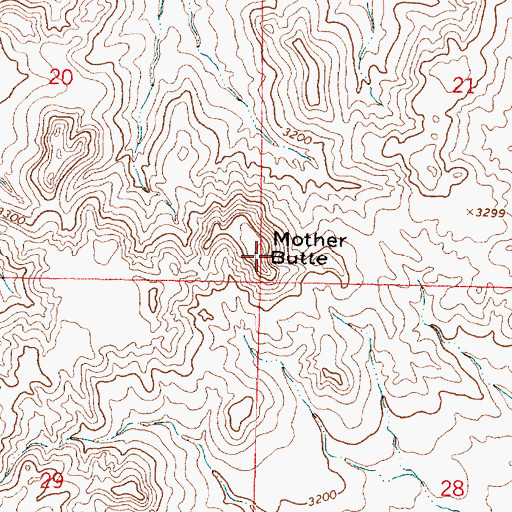 Topographic Map of Mother Butte, MT
