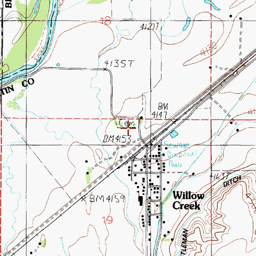 Topographic Map of Mount Green Cemetery, MT