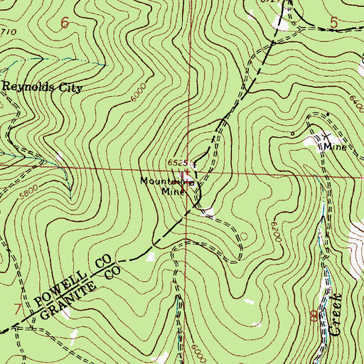 Topographic Map of Mountain Mine, MT
