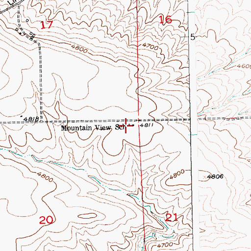 Topographic Map of Mountain View School (historical), MT