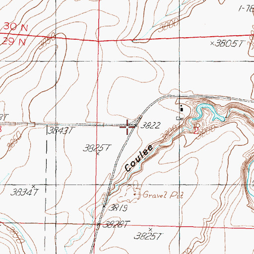 Topographic Map of Mountain View School (historical), MT