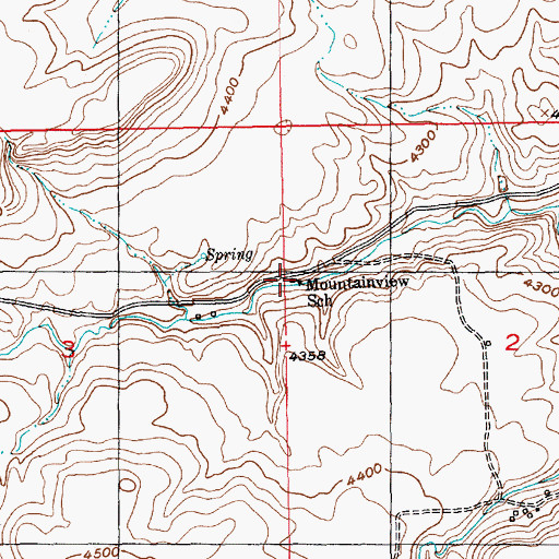 Topographic Map of Mountainview School (historical), MT