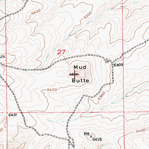 Topographic Map of Mud Butte, MT