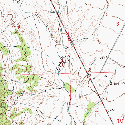 Topographic Map of Mud Creek, MT