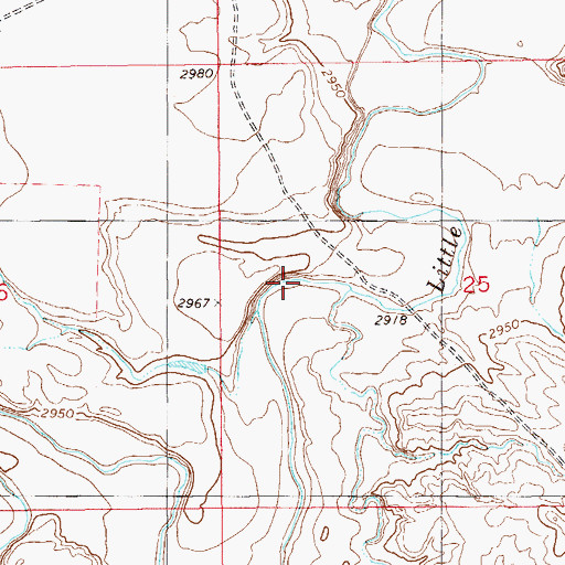 Topographic Map of Mud Creek, MT