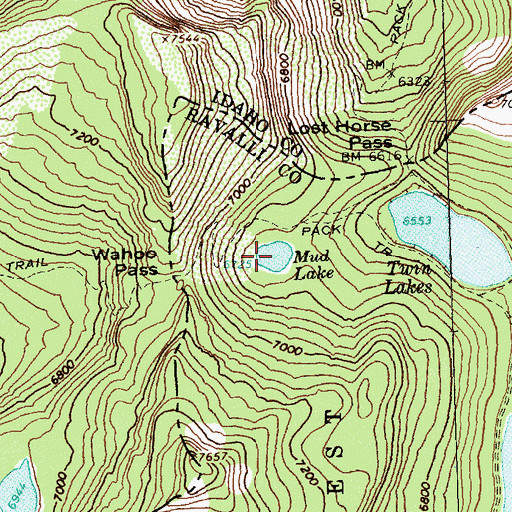 Topographic Map of Mud Lake, MT