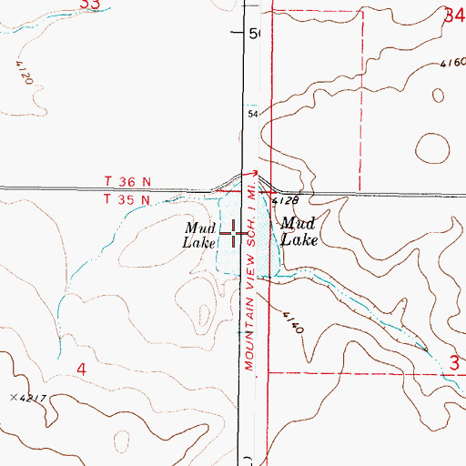 Topographic Map of Mud Lake, MT