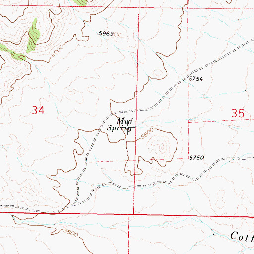 Topographic Map of Mud Spring, MT