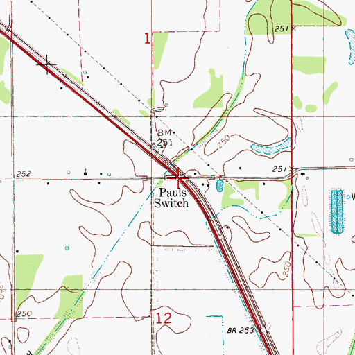 Topographic Map of Pauls Switch, AR