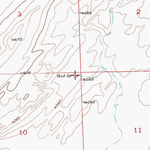 Topographic Map of Mud Spring, MT