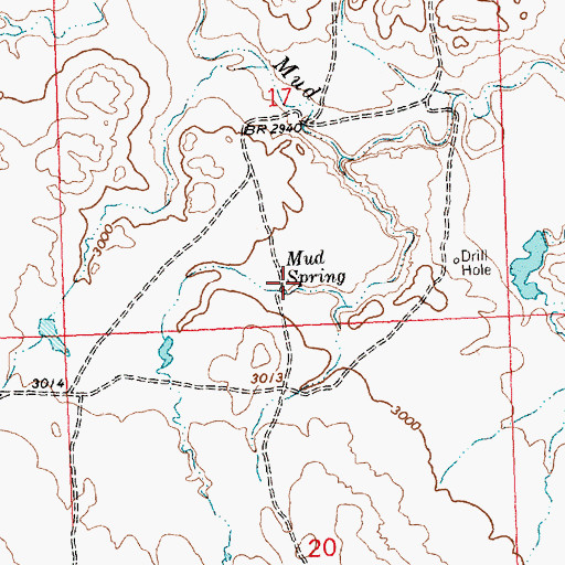 Topographic Map of Mud Spring, MT