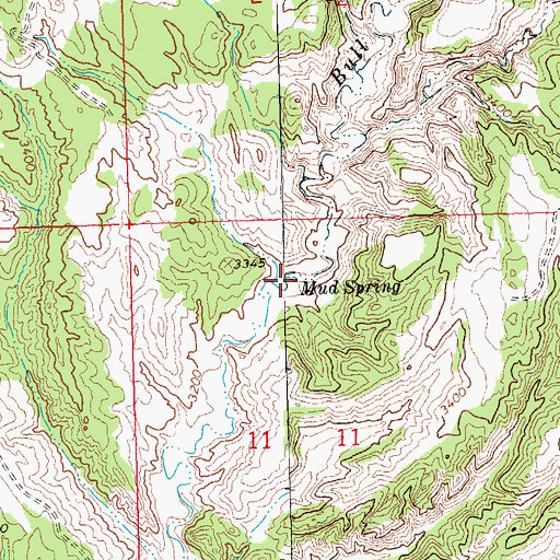 Topographic Map of Mud Spring, MT