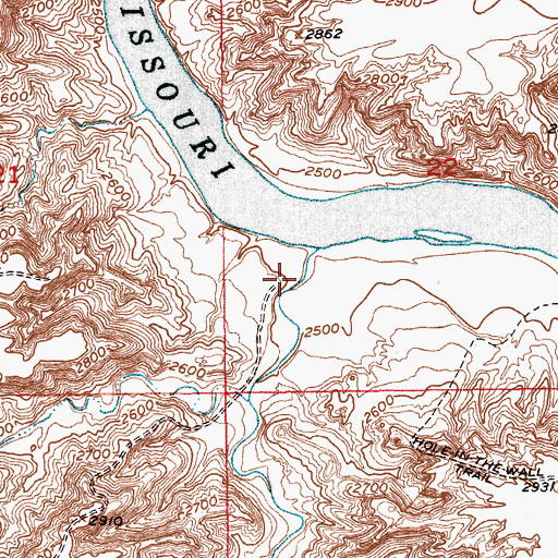 Topographic Map of Mud Spring Coulee, MT