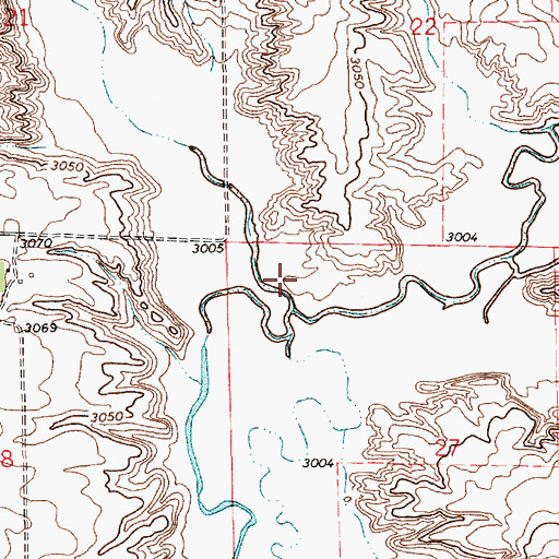 Topographic Map of Mud Spring Coulee, MT