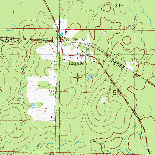 Topographic Map of Lapile, AR