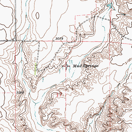 Topographic Map of Mud Springs, MT