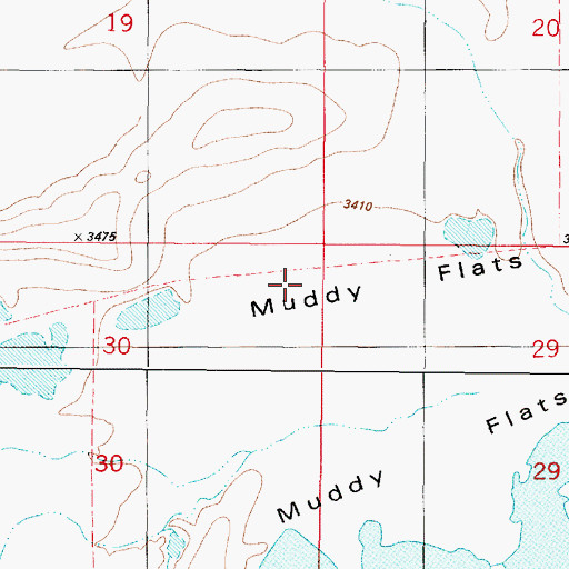 Topographic Map of Muddy Flats, MT