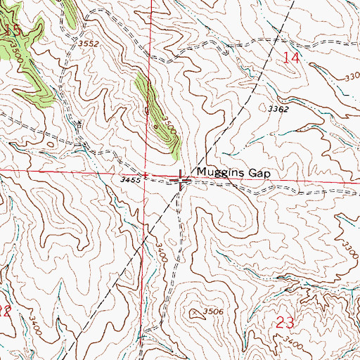 Topographic Map of Muggins Gap, MT