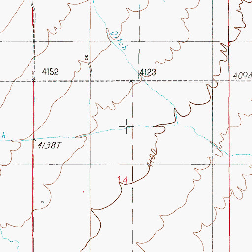 Topographic Map of Mullins Ditch, MT