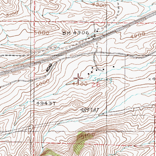 Topographic Map of Murphy Ranch, MT