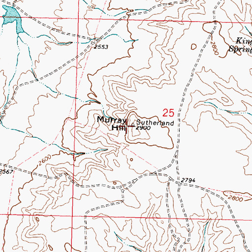Topographic Map of Murray Hill, MT