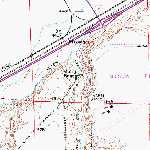 Topographic Map of Murry Ranch, MT