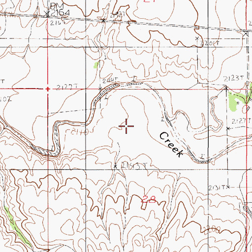 Topographic Map of Muskrat Creek, MT