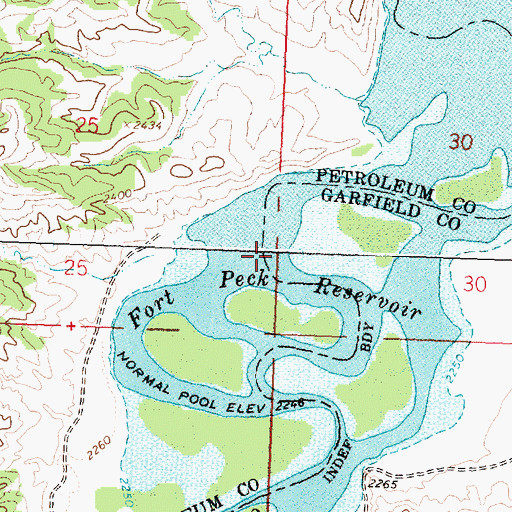 Topographic Map of Musselshell River, MT