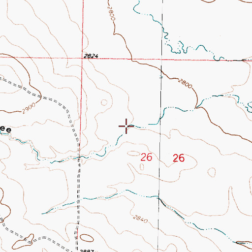 Topographic Map of Myers Coulee, MT