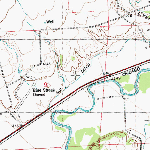 Topographic Map of N-F Ditch, MT