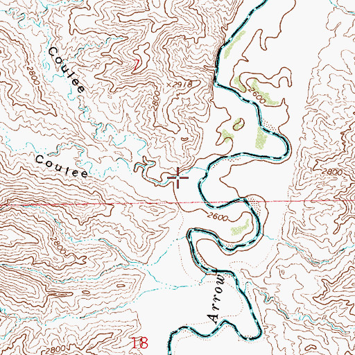 Topographic Map of Nance Coulee, MT