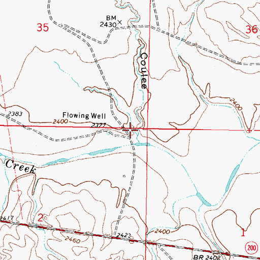 Topographic Map of Nannastead Coulee, MT