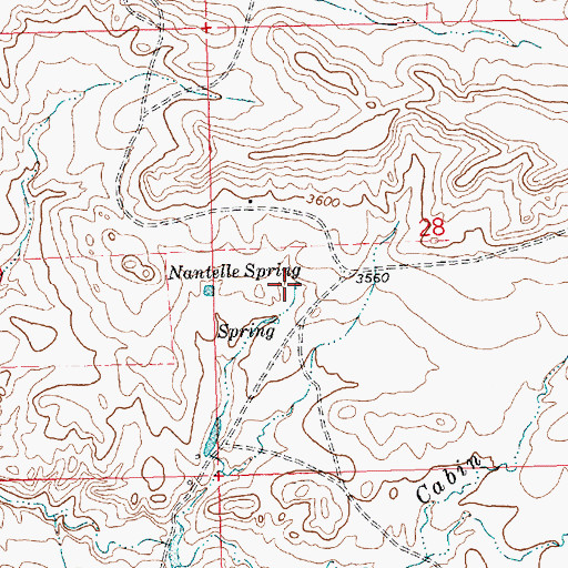 Topographic Map of Nantelle Spring, MT