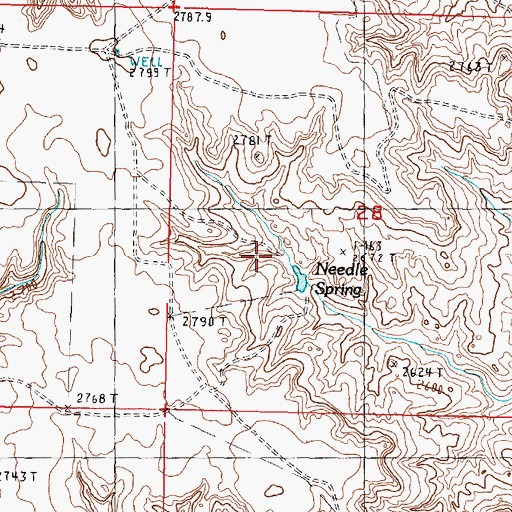 Topographic Map of Needle Spring, MT