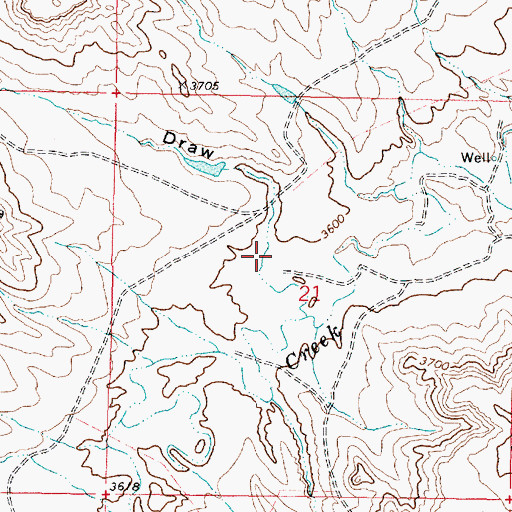Topographic Map of Negro Draw, MT