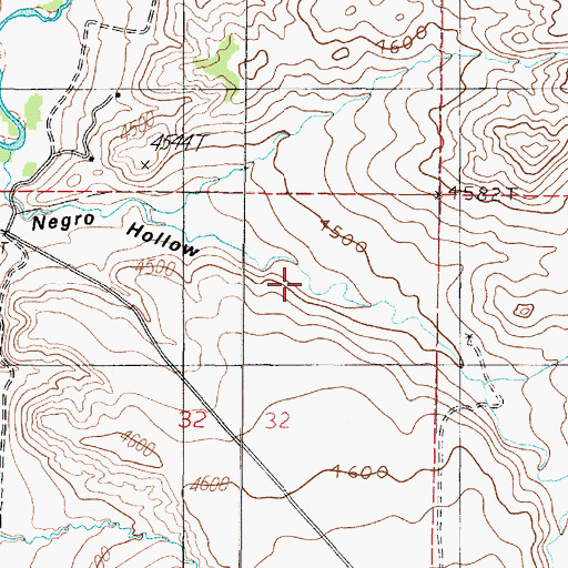 Topographic Map of Negro Hollow, MT