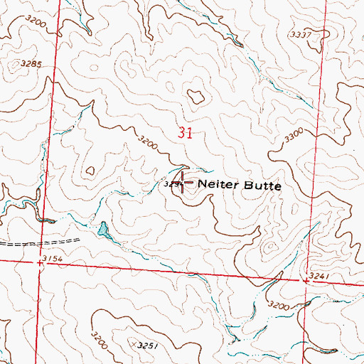 Topographic Map of Neiter Butte, MT