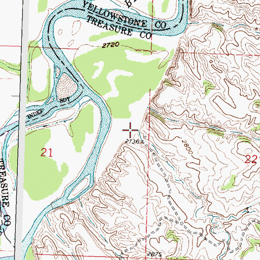 Topographic Map of Nelson Coulee, MT