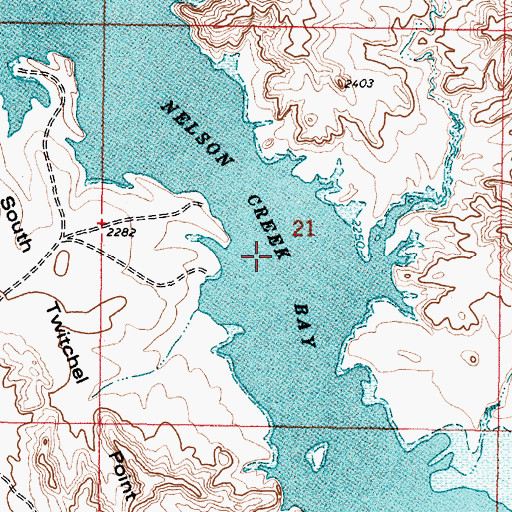Topographic Map of Nelson Creek Bay, MT