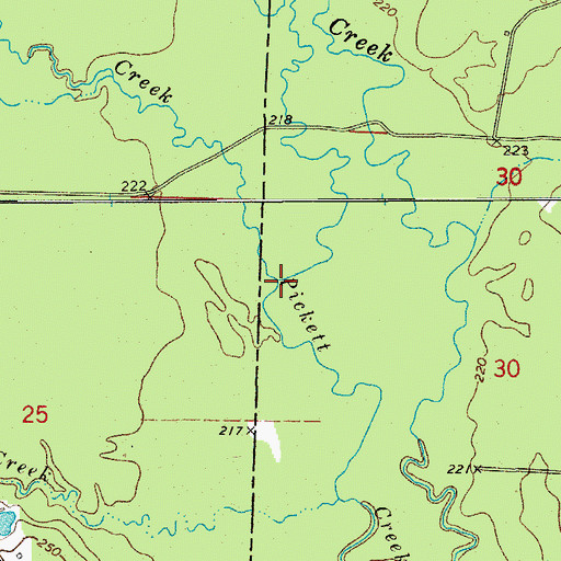 Topographic Map of Lawrence Moro Creek, AR