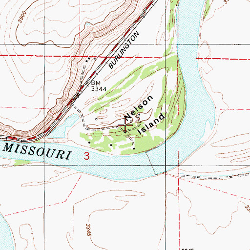 Topographic Map of Nelson Island, MT