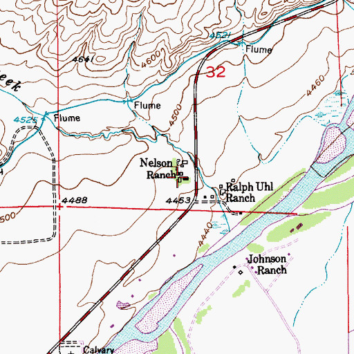 Topographic Map of Nelson Ranch, MT